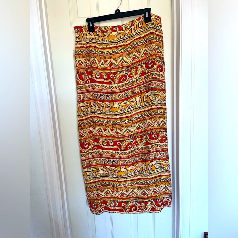 Maggy London Women’s 16 Vintage 100% Silk Maxi Skirt